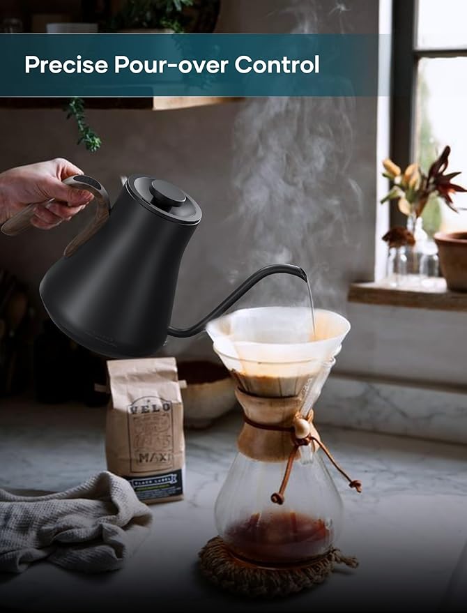 Gooseneck Electric Kettle with ±1℉ Temperature Control