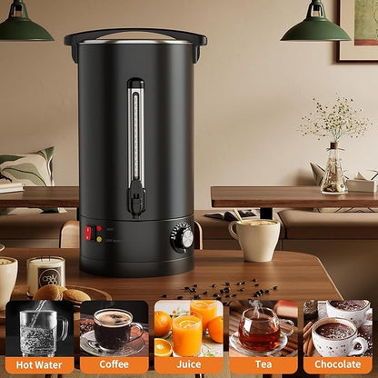 120 Cup Commercial Coffee Urn - 18L/4.8Gal Stainless Steel Electric Coffee Maker