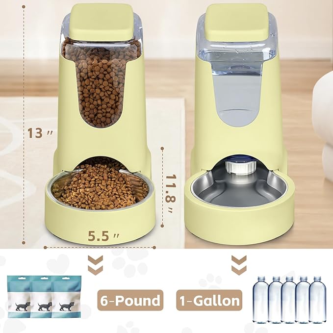 HWONMTE Portable Automatic Cat Feeder and Water Dispenser