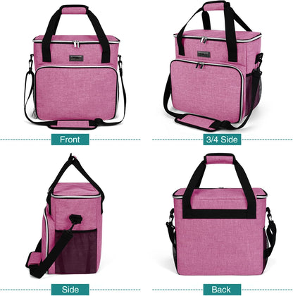 BAGLHER Dog Travel Bag, Pet Travel Bag (ALL Pet Travel Supplies), With 2 Pet Food Containers and 2 Collapsible Silicone Bowls; Essential Kits for Pet Travel Pink
