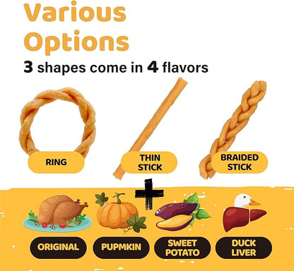 iPaw Turkey Dog Treats, All Natural Human Grade Dog Treat, Suitable for Training chew, US Sourced Raw Material, Hypoallergenic, Rawhide Alternative, Thin Stick (Sweet Potato)