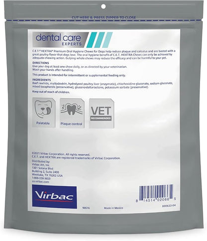 Virbac C.E.T. HEXtra Premium Oral Hygiene for Dogs, 26-50 lbs.