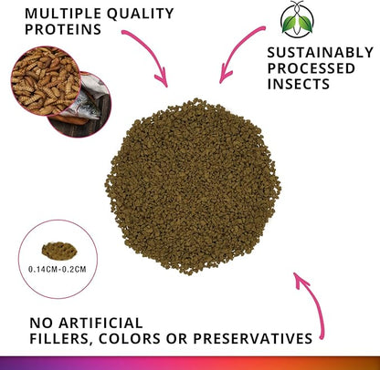 Fluval Bug Bites Color Enhancing Fish Food for Tropical Fish, Granules for Medium to Large Sized Fish, 1.6 oz., A6589, Brown