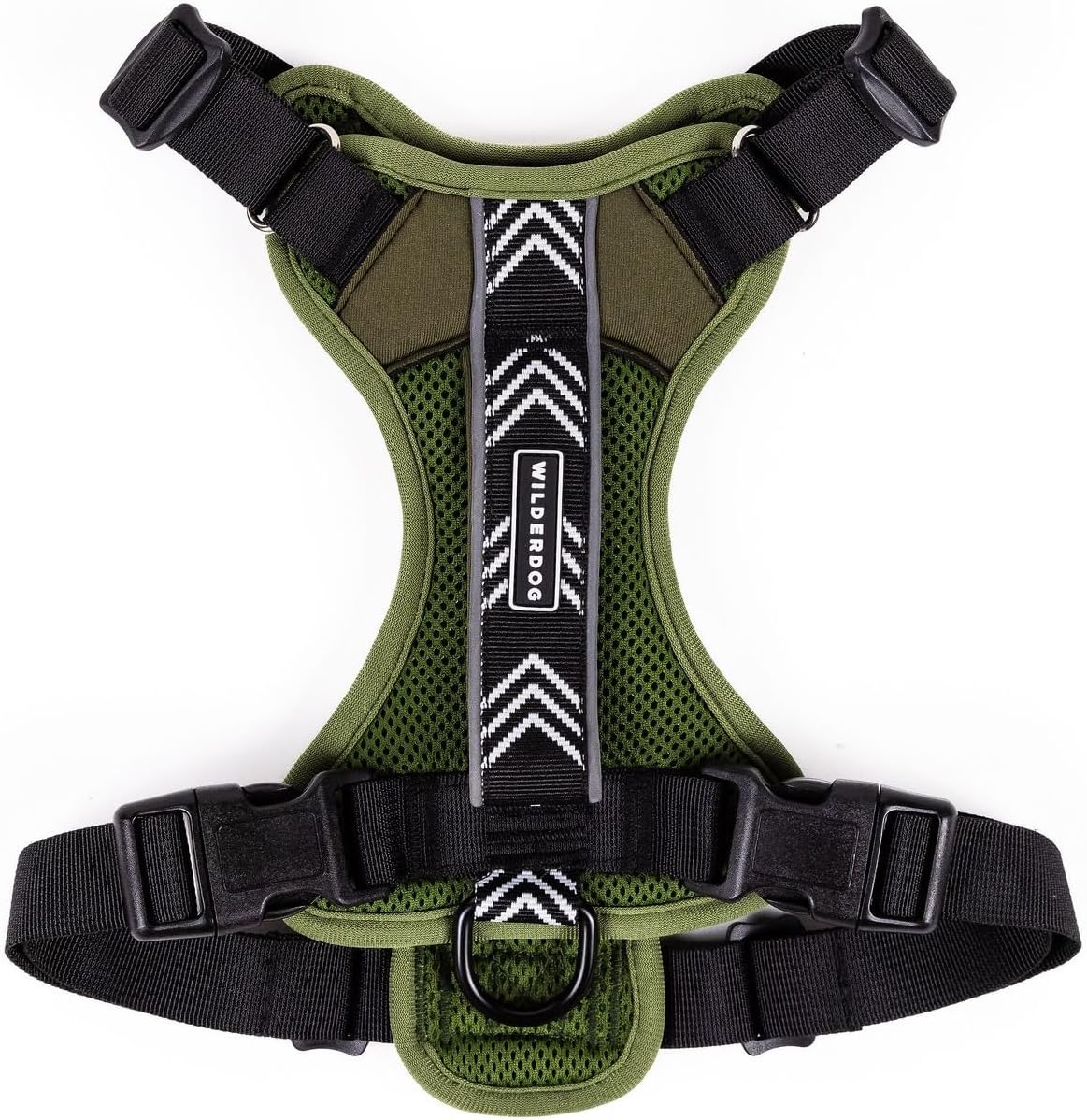 Wilderdog Lightweight Dog Harness with Reflective Straps - Large - Olive