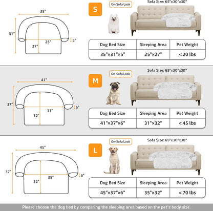Calming Dog Bed Fluffy Plush Dog Mat for Furniture Protector with Removable Washable Cover for Large Medium Small Dogs and Cats (Medium, Light Grey)