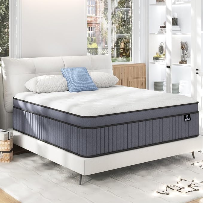 Firm King Size Mattress [Enhanced], 12 Inch King Mattress In A Box, Hybrid Mattresses With Gel Memory Foam & Independent Pocket Springs, Pressure Relief, Cooling, Additional Support, 365-Night Trial