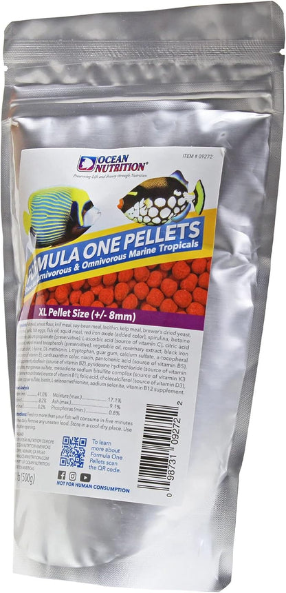Ocean Nutrition Fish Food - Tropical Fish Food, Soft Moist Sinking Pellets, High Protein(41%) Guppy Food, Fish Food Flakes Alternative, 1.1 lbs (500 g), XL Pellet