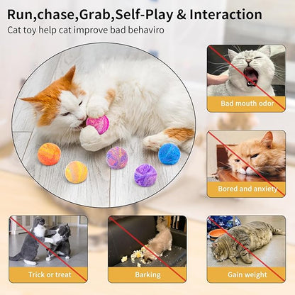 Retro Shaw Cat Toys Balls,Catnip Ball with Bell Inside,Wool Balls Toy with SilverVine Catnip Fill, Upgraded,Interactive Cat Nip Ball for Indoor Kitten Kitty 6 Pcs