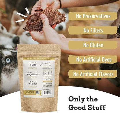 Farm Hounds - Pork Jerky - Premium Natural Jerky for Dogs - 100% Humanely Raised Pork - Break-to-Size - Great for Training & Treats - No Added Fillers - Made in USA - 3.5 oz - 1 Pack