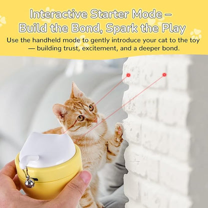 Cat Laser Toy Automatic with Dual Beams, Quiet 35–38dB Rotation, Wobble Base & 3 Modes –– Interactive Laser Automatic Cat Toy for Indoor Cats and Kittens Fun Play