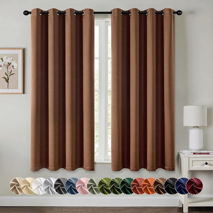 MIULEE Cappuccino Brown Blackout Curtains
