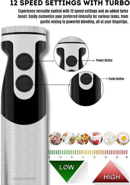 Megawise High-Power Hand Blender – 400W Max Power