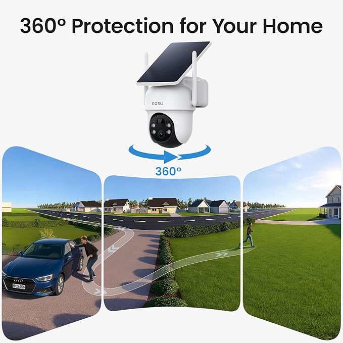 aosu Security Cameras Outdoor Wireless, 4 Cam-Kit, No Subscription,