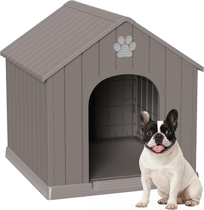 DRATO Dog House Resin Outdoor Dog Kennel - Weatherproof Small Dog House for Indoor Use