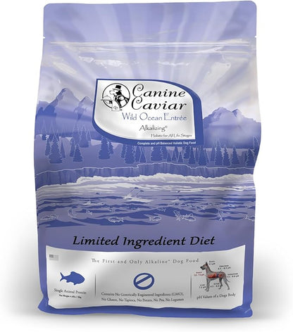 Canine Caviar - Wild Ocean: Herring & Teff Alkaline Dry Dog Food, Limited Ingredients, Gluten-Free, Based on Science & Research, Veterinary Alternative Diet (4.4 Pound Bag)