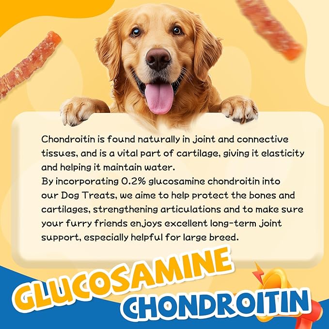 Gazeupon Dog Treats, Chicken Wrapped Sweet Potato, Healthy Training Snacks for Dogs w/Glucosamine Chondroitin, Rawhide Free