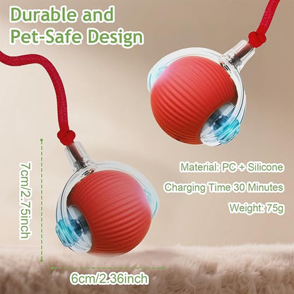 Interactive Cat Toys Balls for Indoor Cats, 2025 New Motion Activated Cat Balls with 360° Smart Automatic Rolling Moving for Bored Kitten Pet Cats Dogs (Gray)