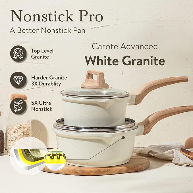 CAROTE 1.5Qt & 3.0Qt Sauce Pan Sets