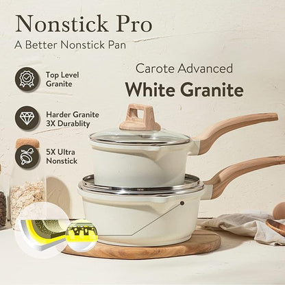 CAROTE 1.5Qt & 3.0Qt Sauce Pan Sets