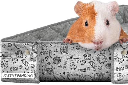 Paw Inspired Critter Box | Washable Guinea Pig Cage Liners with Raised Sides | Fleece Bedding for Guinea Pigs Rabbits, Hamsters, Small Animals | Edge Protected Pee Pads (C&C 2x4)