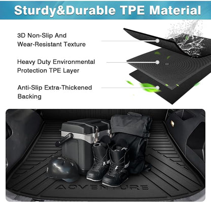 Mixsuper Cargo Liner for Ford Edge 2015-2025, Trunk Mat Backrest Mat for Ford Edge Accessories Cargo Mat Rear Trunk Liner Black