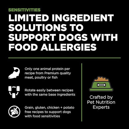Go! Solutions Sensitivities Limited Ingredients, Grain-Free Dry Dog Food, Turkey Recipe for Sensitive Stomach, 22 lb Bag