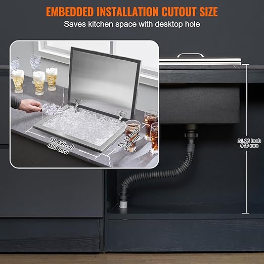 VEVOR Drop in Ice Chest, Commercial Ice Bin