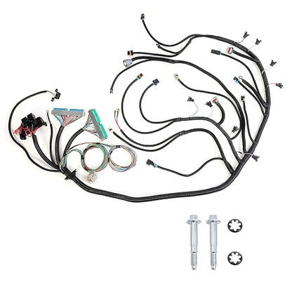 Standalone Wiring Harness, Fit for 97-04 GM LS1 Vortec Engine 4.8 5.3 6.0 L | 4L60E DBW, Green/Blue PCM, LS Swap Engine Harness, Stand Alone Wire Harness, Drive by Wire Throttle Body