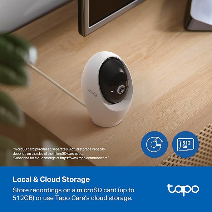 Tapo 4K Indoor Pan/Tilt Wired Security Camera