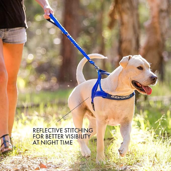 EzyDog Quick Fit Dog Harness, Soft Neoprene Padding - Large, Orange | Fast One-Click Buckle, Adjustable Fit, Strong Reinforced Materials, Reflective Stitching, No Pull Dog Harness, Easy Walking