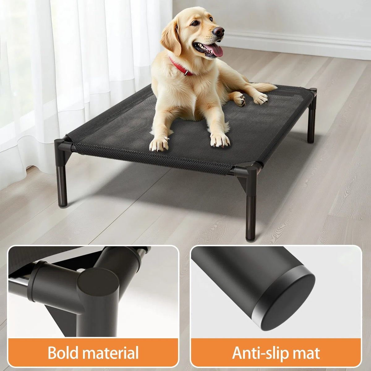 Elevated Breathable Mesh Pet Bed, Indoor Or Outdoor Use, Sizes For Small To XL Pets