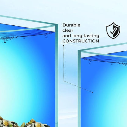 Skywin Betta Fish Tank - 1.71 Gallon, Acrylic Beta Fish Aquariums, Corner Fish Tank, Small Fish Tank for Real Life Fish, Clear Seamless Desktop Corner Aquarium for Small Fish, Shrimp & Plants Only