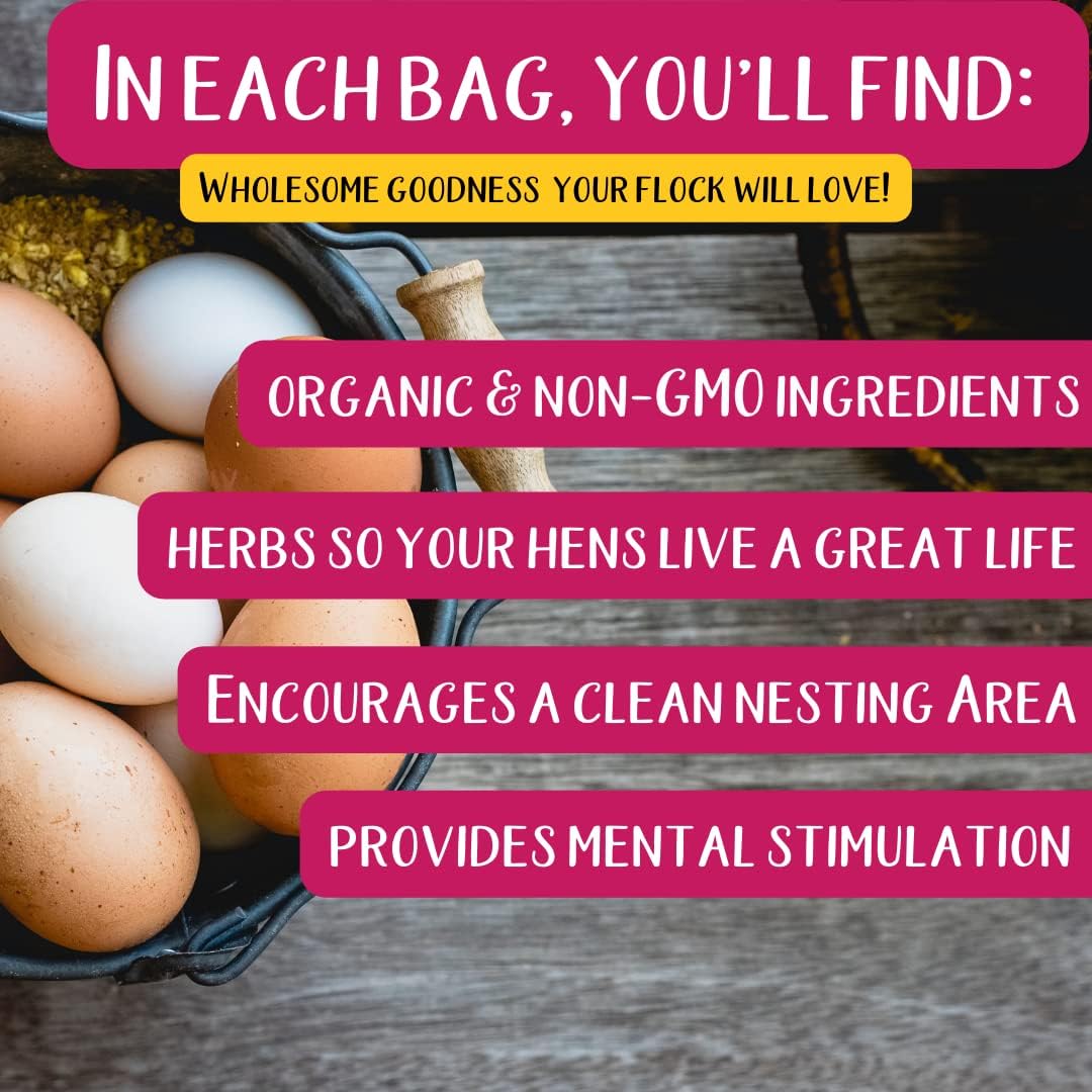 Non-GMO Backyard Chicken Nesting Herbs (10 oz) - Naturally Keep A Clean Coop Your Hens Will Love
