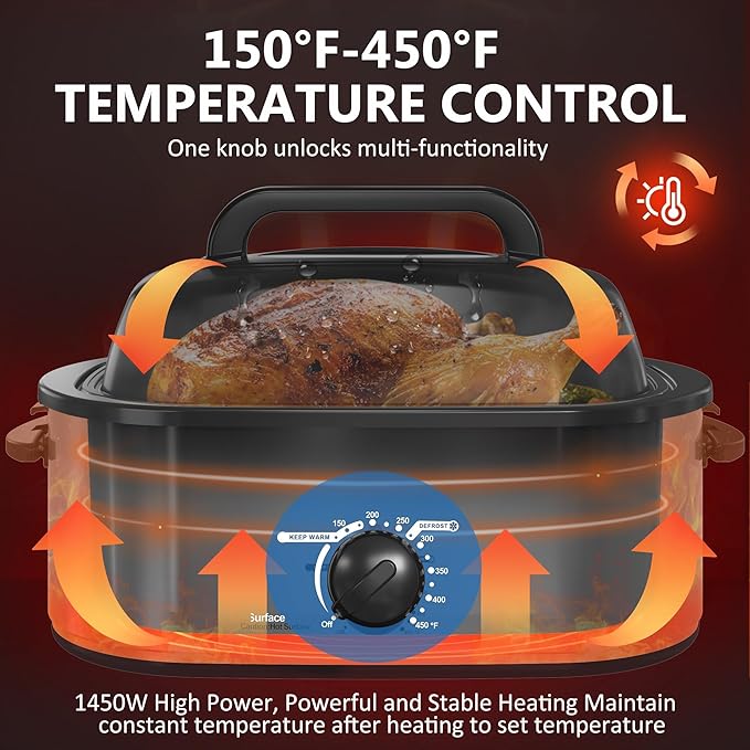 SUNVIVIPRO Roaster Oven 28 Quart, Electric Turkey Roaster