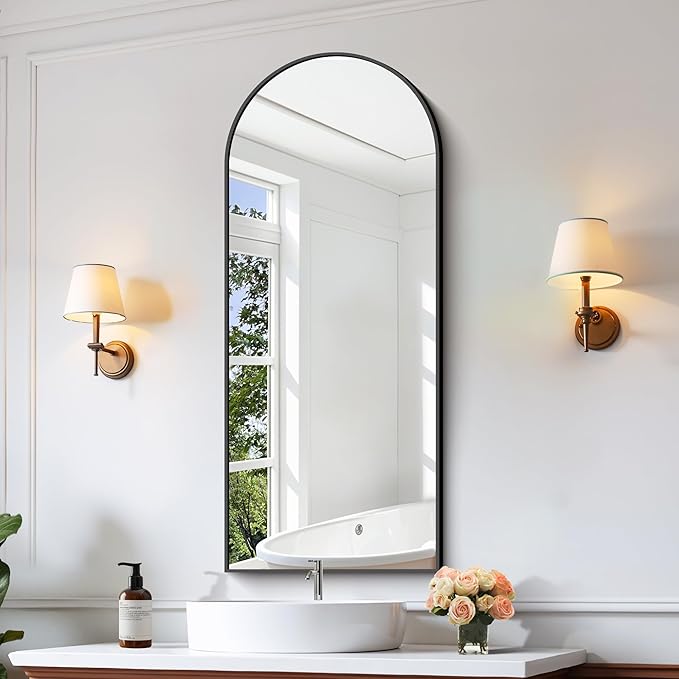 CIRCUMI Arched Wall Mirror, Metal Frame, Large Size