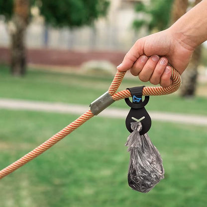 PuppyDoggy Dog Poop Bag Holder for Leash Waste Bag Carrier Dog Poop Bag Dispenser for Walking Running Bicycle Accessory 2 Pieces (Black + Light Green)