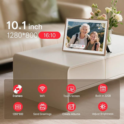 Frameo 10.1" Digital Picture Frame, Smart WiFi Digital Photo Frame