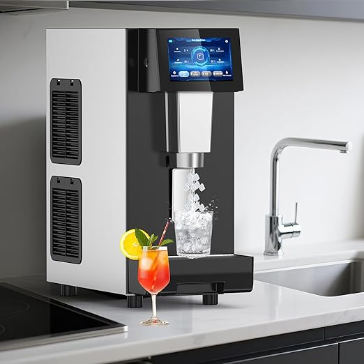 Nugget Ice Maker Countertop, 60 LBS/Day, 5LBS Ice Bin, Water Dispenser