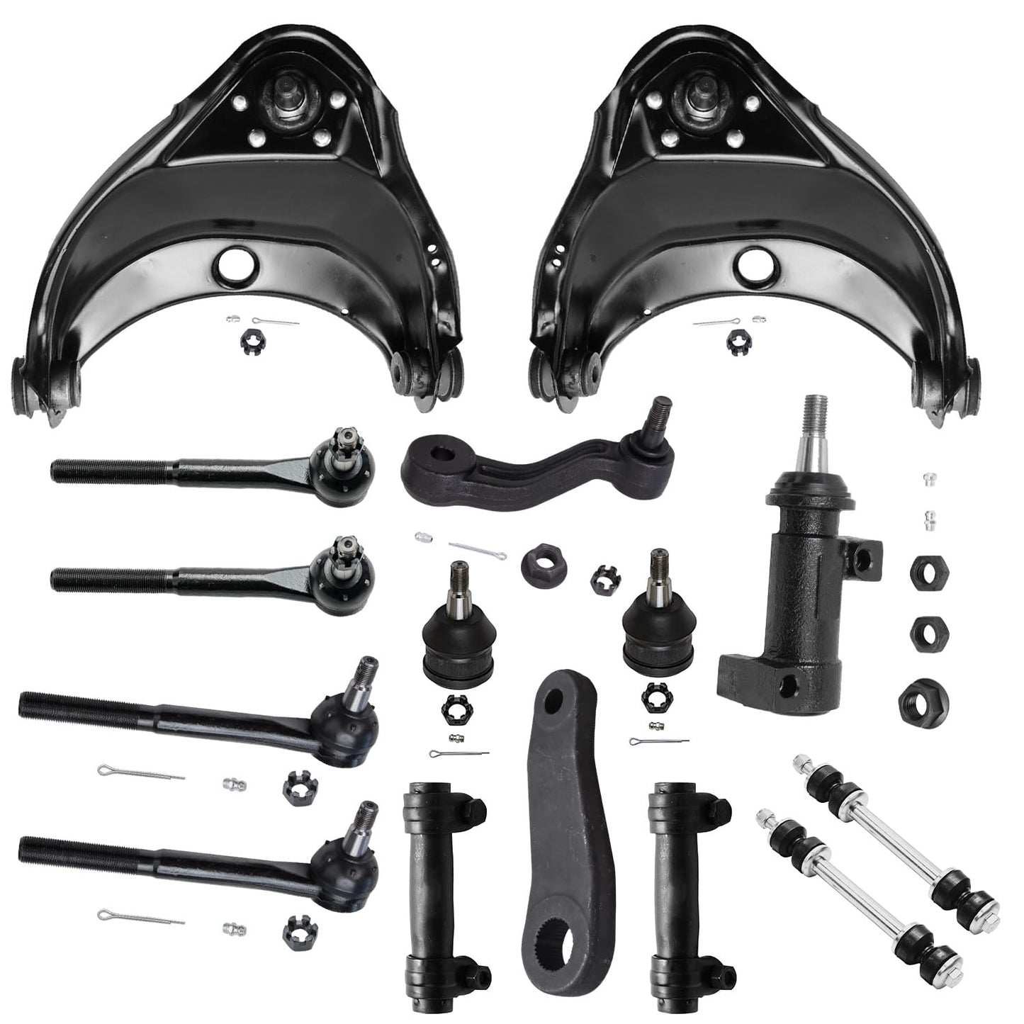 Detroit Axle - 17pc Front End Kit for Chevy Express GMC Savana 1500 2500 3500 Upper Control Arms w/Ball Joints Lower Ball Joints