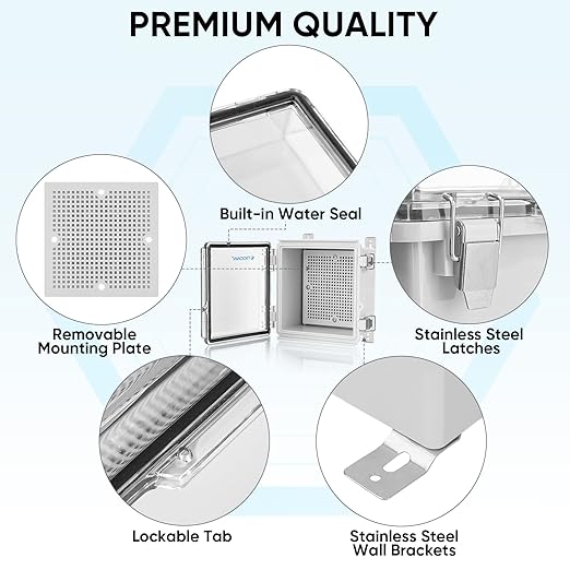 TICONN Waterproof Electrical Junction Box IP67 ABS Plastic Enclosure