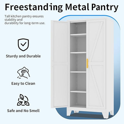 71" Tall Pantry Cabinet, Kitchen Pantry Storage Cabinets