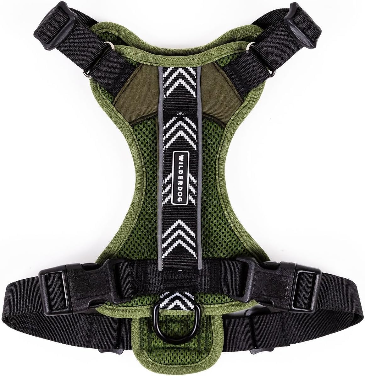 Wilderdog Lightweight Dog Harness with Reflective Straps - Medium - Olive