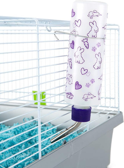Lixit® Original Super Seal Classic Water Bottle for Rabbits, Cats, Ferrets, Hamsters, Guinea Pigs, Gerbils and Other Small Animals - Made in USA (Frosted (Pack of 2), 8 Ounce)