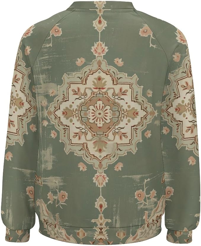 Womens Long Sleeve Tops Y2k Japanese Art Print Sweatshirts Fall Pullover for Women Crewneck Vintage Shirts Boho Tops