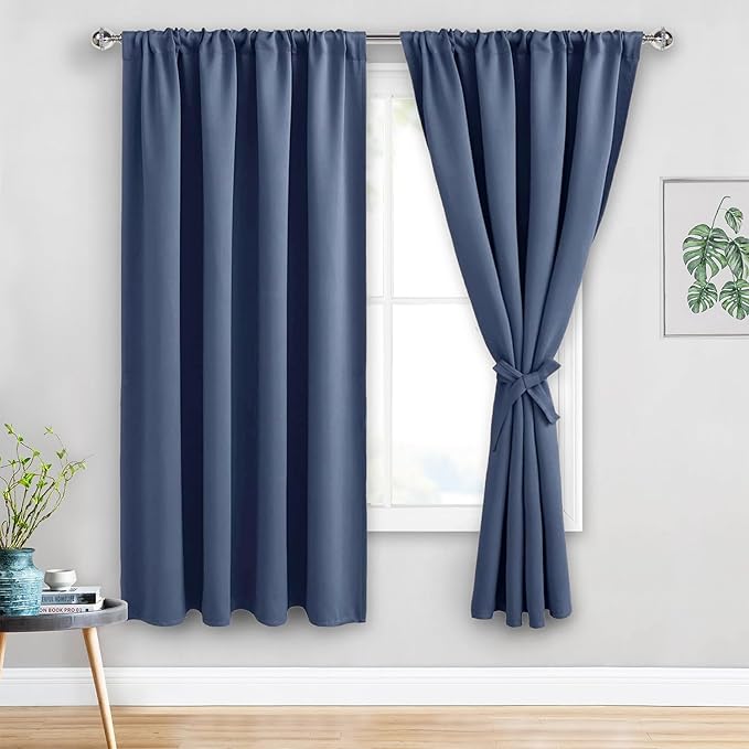 JIUZHEN Dusty Blue Blackout Curtains
