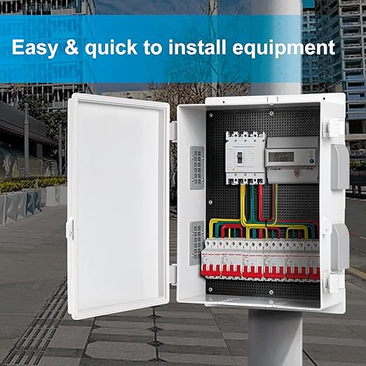 Outdoor Waterproof Electrical Junction Box, ABS Water Resistant Enclosure