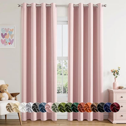 MIULEE Baby Pink Blackout Curtains