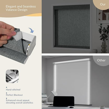 Boolegon Motorized Light Filtering Roller Blinds