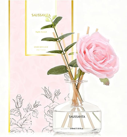 Reed Diffusers Set, 7.10 oz Rose Water Scented Diffuser