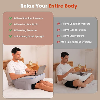 Keduwa Reading Pillow,Lap Desk Pillow for Laptop,Memory Foam Reading Pillows for Gaming, Arm Rest Pillow for Reading, Working, Crocheting, Playing Game or Sitting in Bed,Sofa